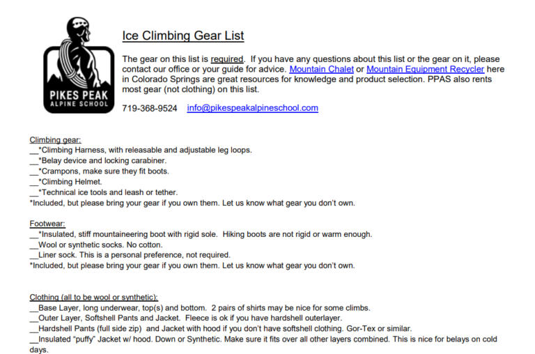 Ice Climbing Gear Checklist: Essential Gear for Your Adventure